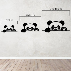 Curious Panda Metal Wall Art | Playful Animal Decorative Sculpture