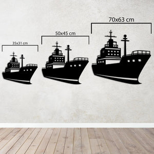 Kargo Gemisi Metal Duvar Dekoru Laser Artique