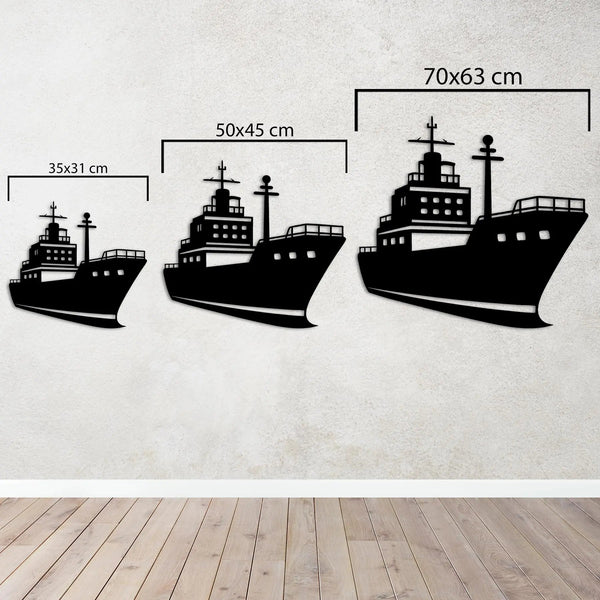 Kargo Gemisi Metal Duvar Dekoru Laser Artique