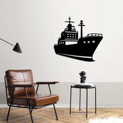 Kargo Gemisi Metal Duvar Dekoru Laser Artique