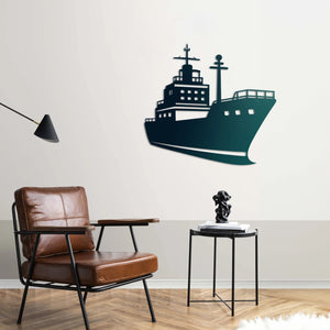 Kargo Gemisi Metal Duvar Dekoru Laser Artique