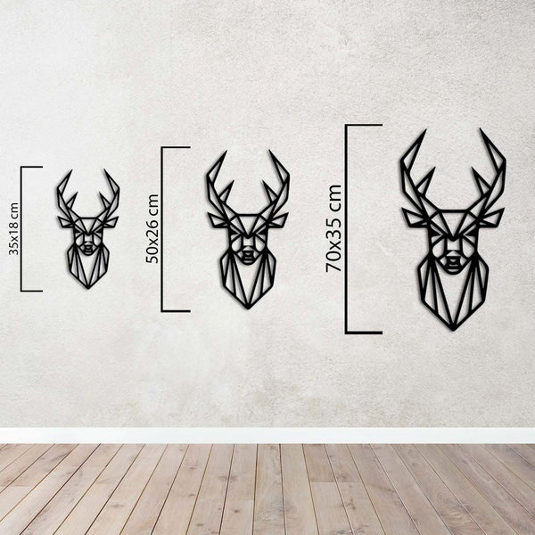 Geometric Deer Metal Wall Art | Modern Animal Wall Sculpture Decor