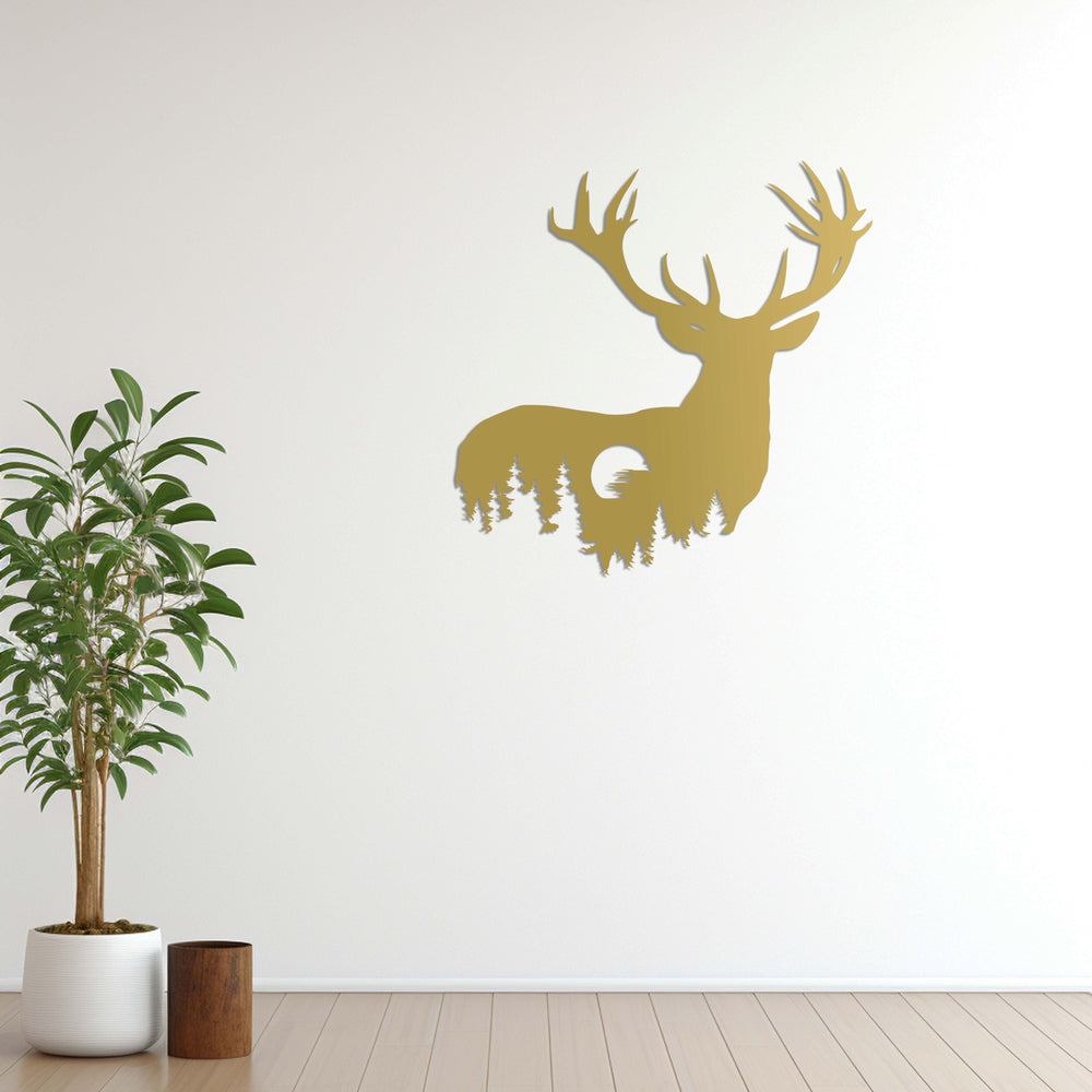 Deer Silhouette Metal Wall Art | Decorative Wildlife Wall Sculpture