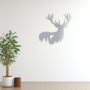 Deer Silhouette Metal Wall Art | Decorative Wildlife Wall Sculpture