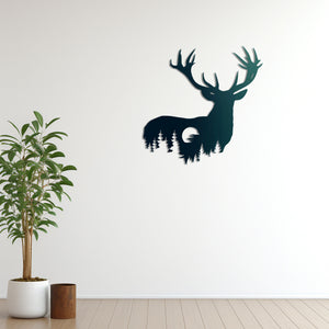 Deer Silhouette Metal Wall Art | Decorative Wildlife Wall Sculpture