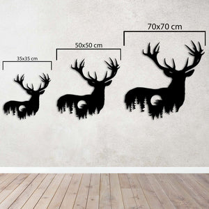 Deer Silhouette Metal Wall Art | Decorative Wildlife Wall Sculpture