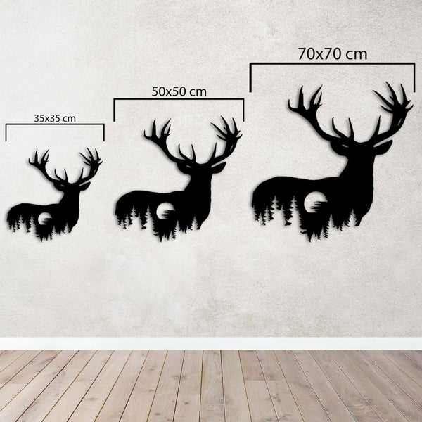 Deer Silhouette Metal Wall Art | Decorative Wildlife Wall Sculpture