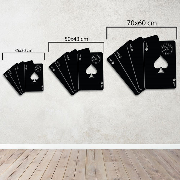 Playing Cards Metal Wall Art | Decorative Gaming Wall Sculpture
