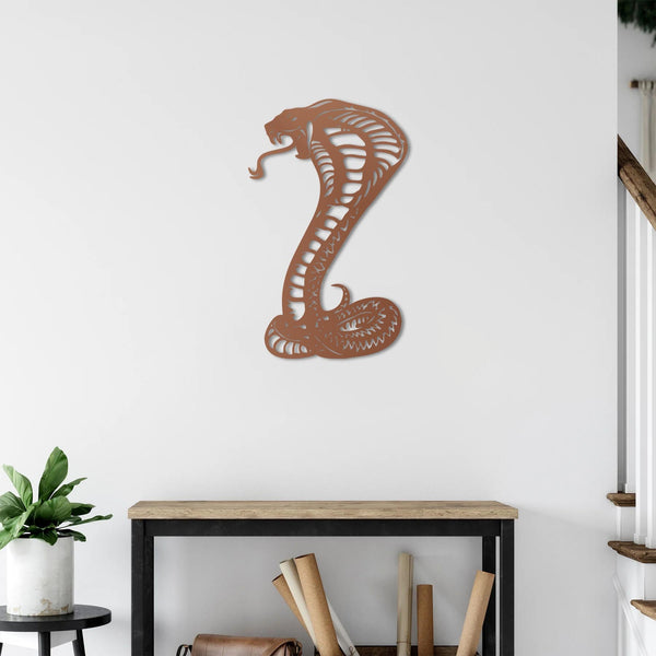 Cobra Snake Metal Wall Art | Decorative Animal Wall Sculpture Decor