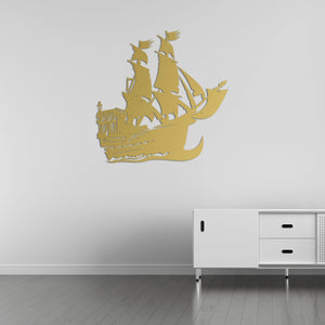 Korsan Gemisi Metal Duvar Dekoru Laser Artique