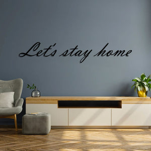 Let's Stay Home cozy metal wall decor for warm bedroom interiors