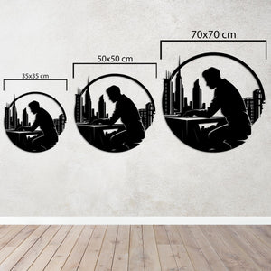 Architect of the City Metal Wall Art | Modern Skyline Sculpture