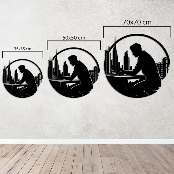 Architect of the City Metal Wall Art | Modern Skyline Sculpture