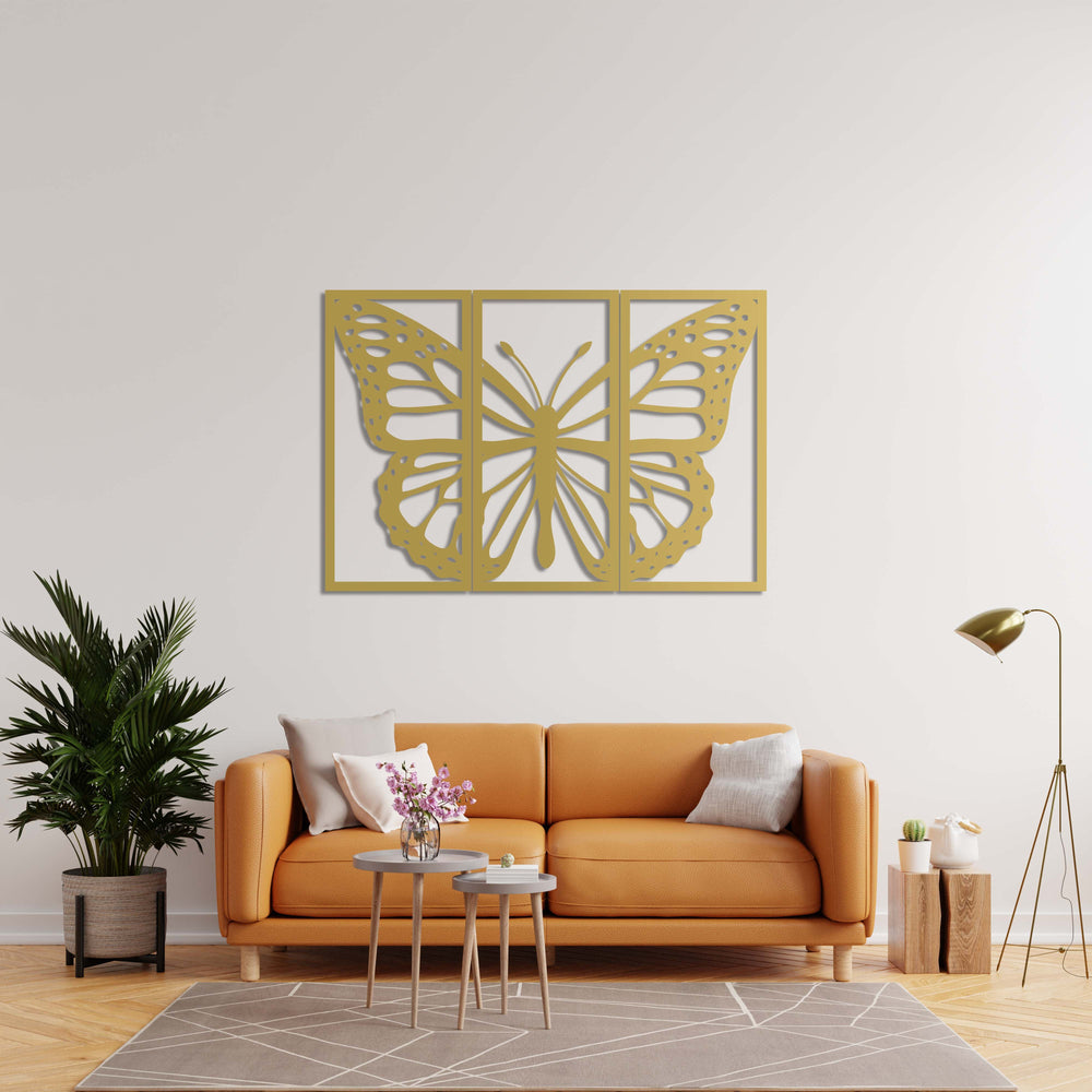 Monarch Elegance 3-Piece Butterfly Metal Wall Art | Wall Sculpture