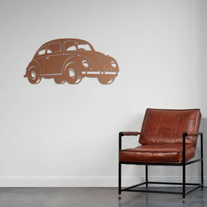 Vintage Beetle Car Metal Wall Art | Nostalgic Decorative Sculpture