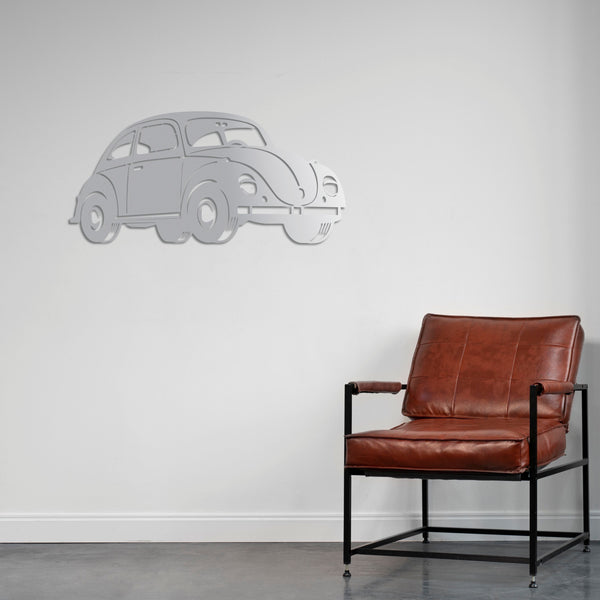 Vintage Beetle Car Metal Wall Art | Nostalgic Decorative Sculpture