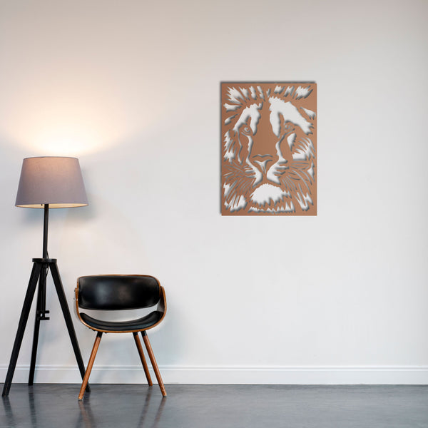 King of the Jungle Lion Metal Wall Art | Majestic Animal Sculpture