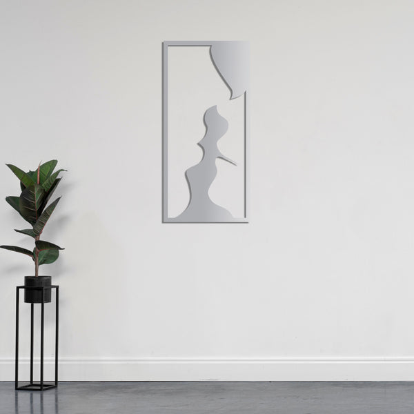 Shadow of a Kiss Metal Wall Art | Romantic Decorative Wall Sculpture