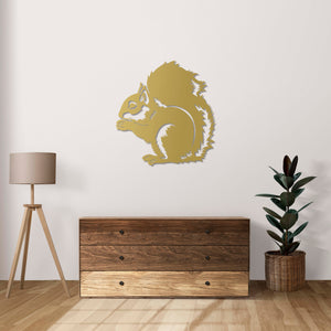 Cute Forest Guardian Squirrel Metal Wall Art | Animal Wall Sculpture