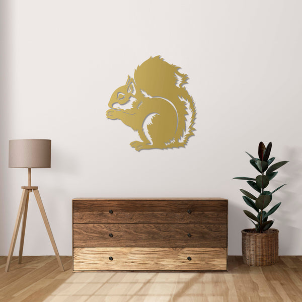 Cute Forest Guardian Squirrel Metal Wall Art | Animal Wall Sculpture