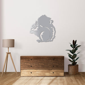 Cute Forest Guardian Squirrel Metal Wall Art | Animal Wall Sculpture