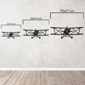 Propeller Airplane Metal Wall Art | Vintage Aviation Wall Sculpture