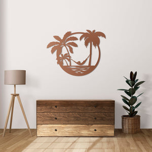 Elegant palm tree wall decor perfect for exotic home interiors