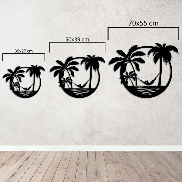 Among the palms decorative metal art gift for nature enthusiasts