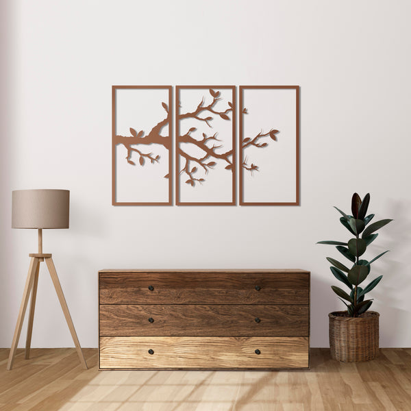Nature-inspired branches metal art perfect for relaxing living rooms