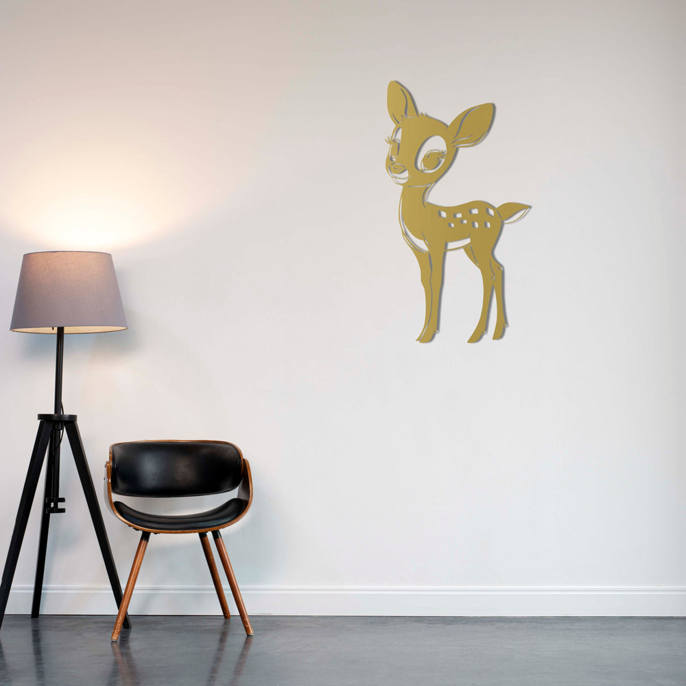 Cute Baby Deer Metal Wall Art | Decorative Animal Wall Sculpture
