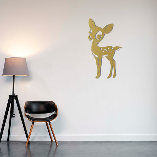 Cute Baby Deer Metal Wall Art | Decorative Animal Wall Sculpture