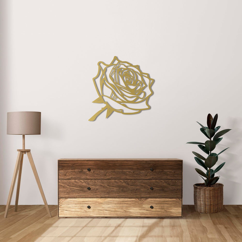 Elegant black rose metal wall art ideal for modern bedroom decor