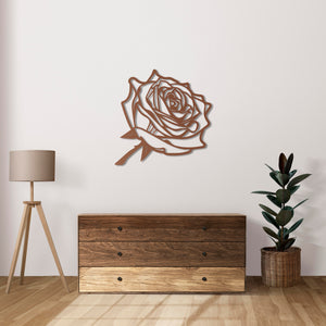 Floral decorative metal wall art with intricate black rose detailing