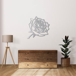 Unique black rose metal wall sculpture perfect for stylish living rooms