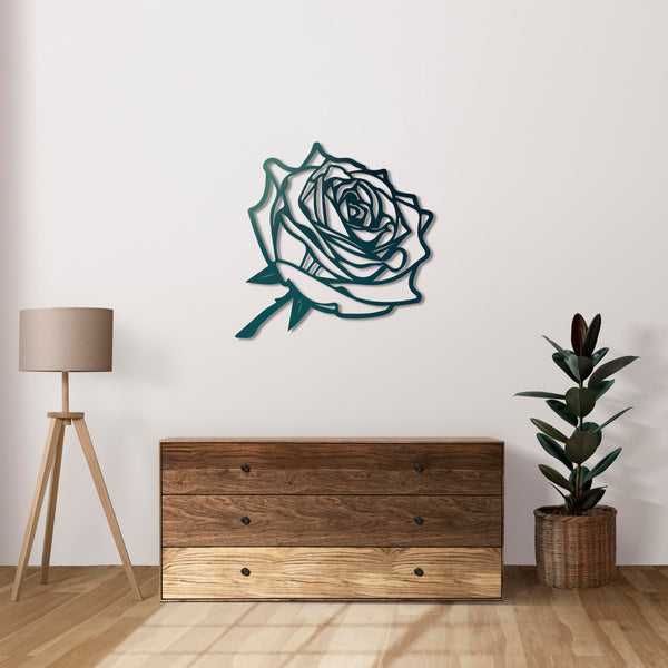 Sophisticated black rose decorative sculpture ideal for office interiors