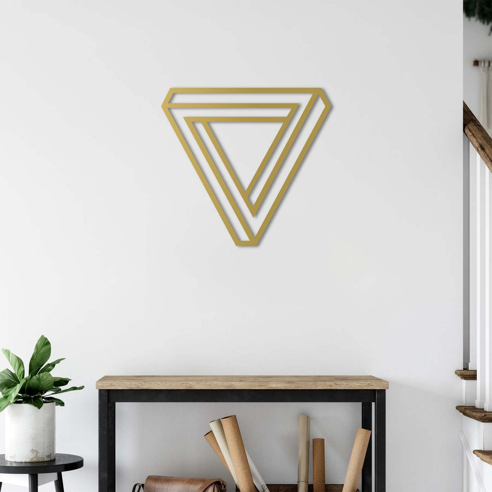 Infinity Triangle Metal Wall Art | Geometric Decorative Wall Sculpture