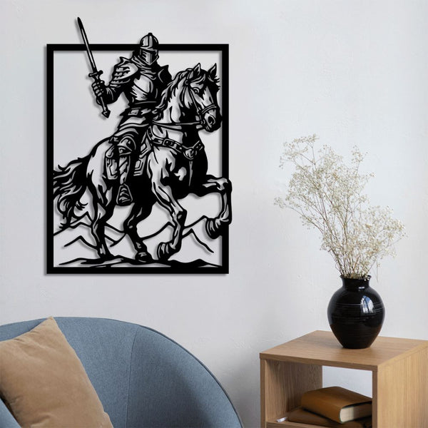 Knight Storm Metal Wall Art | Medieval Warrior Decorative Sculpture