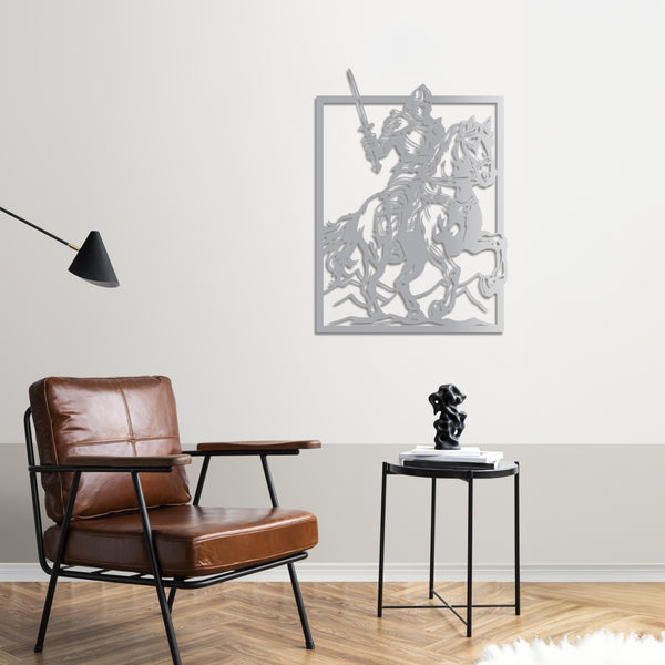 Knight Storm Metal Wall Art | Medieval Warrior Decorative Sculpture
