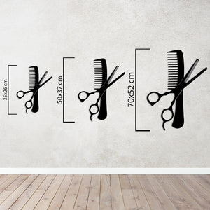 Cut & Comb Barber Metal Wall Art | Hair Salon Decorative Sculpture