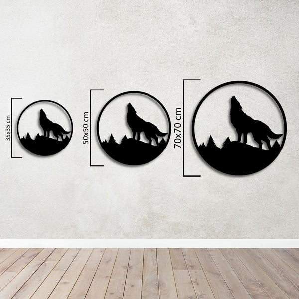 Wolf Symbol Metal Wall Art | Patriotic Decorative Sculpture