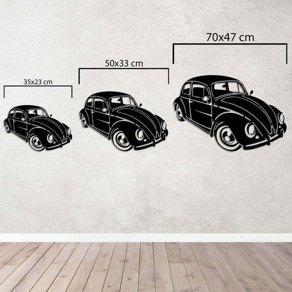 Classic Volkswagen Beetle Metal Wall Art | Retro Car Wall Sculpture