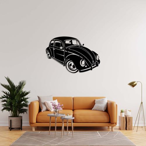 Classic Volkswagen Beetle Metal Wall Art | Retro Car Wall Sculpture