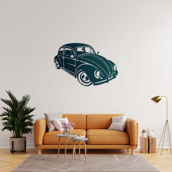 Classic Volkswagen Beetle Metal Wall Art | Retro Car Wall Sculpture