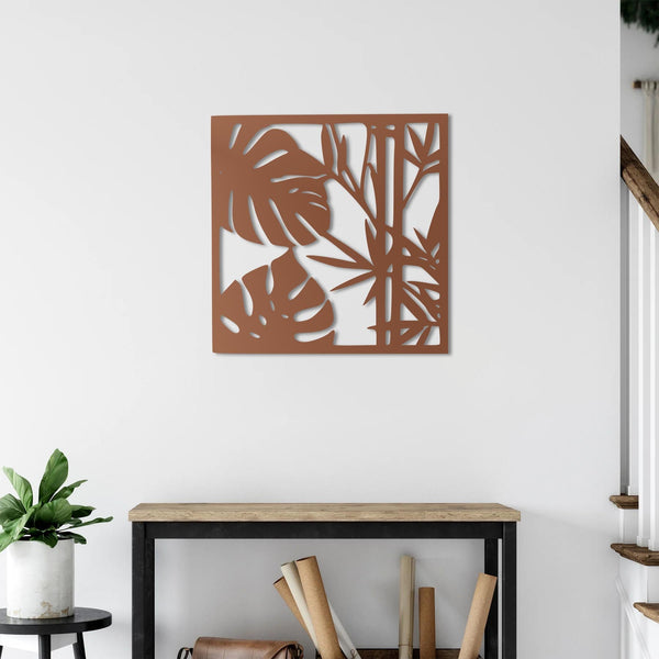 Dancing Leaves Metal Wall Art | Botanical Decorative Wall Sculpture