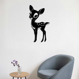 Cute Baby Deer Metal Wall Art | Decorative Animal Wall Sculpture