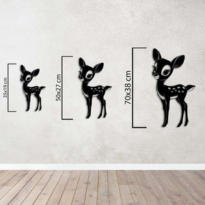 Cute Baby Deer Metal Wall Art | Decorative Animal Wall Sculpture