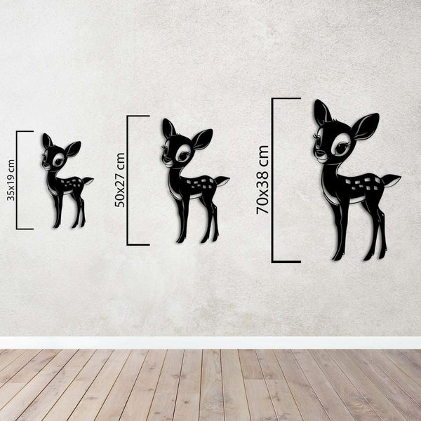 Cute Baby Deer Metal Wall Art | Decorative Animal Wall Sculpture