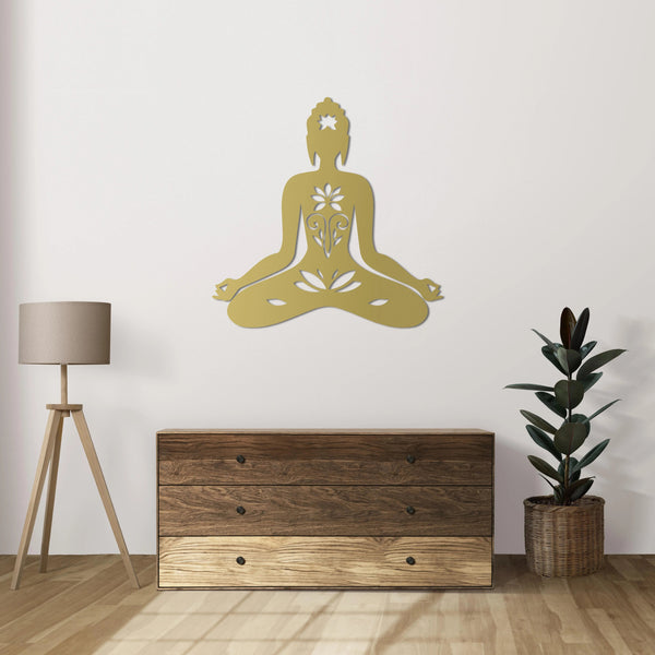 Lotus Meditasyon – Metal Duvar Dekoru Laser Artique
