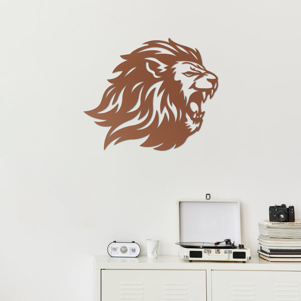 Symbol of Nobility Lion Metal Wall Art | Majestic Wall Sculpture Decor