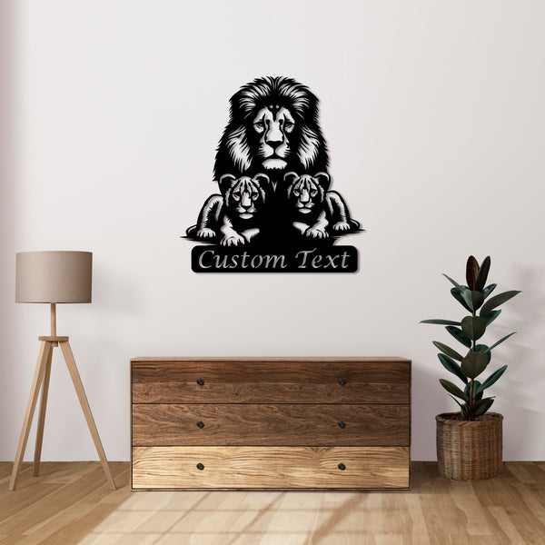Lion Family Metal Wall Art | Decorative Animal Wall Sculpture